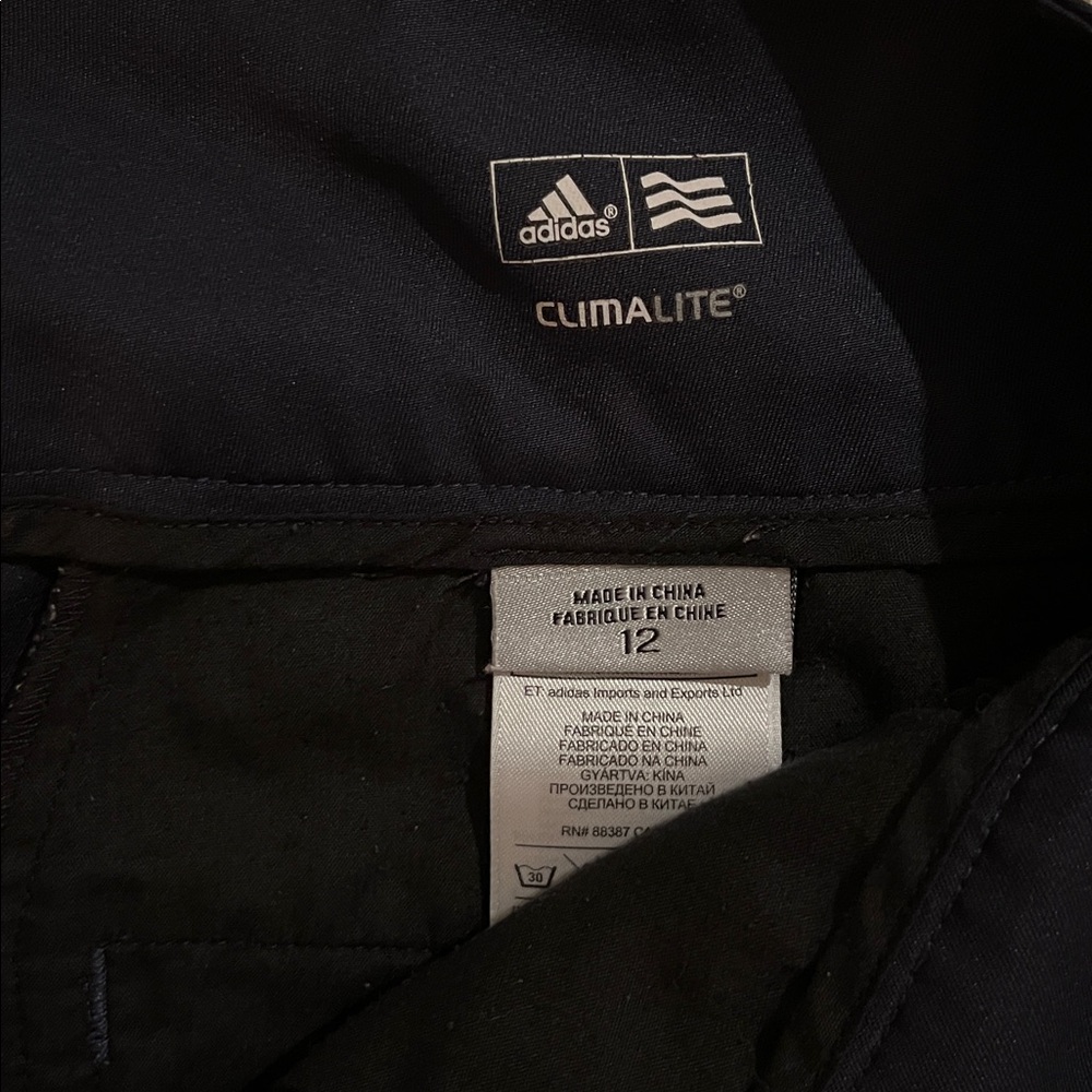 adidas Women’s Dark Blue Flat Front Bermuda Climalite Golf Shorts - Picture 2 of 5